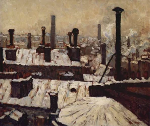 Tejados bajo la nieve, París